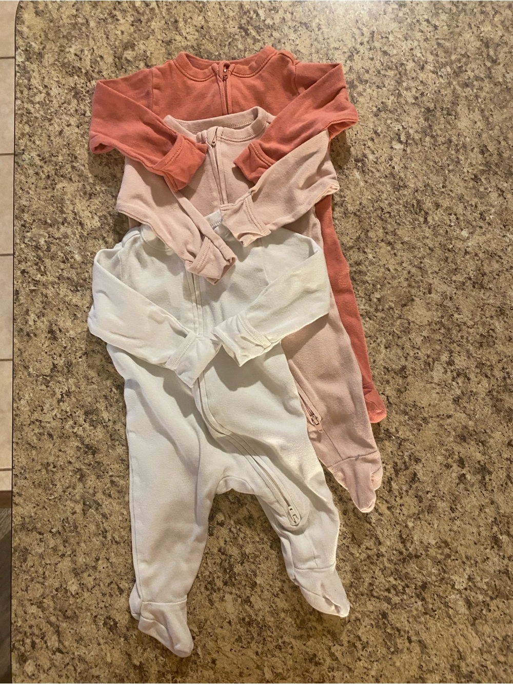 Old Navy Baby Footed One-Piece Set - Coral, Blush, White
